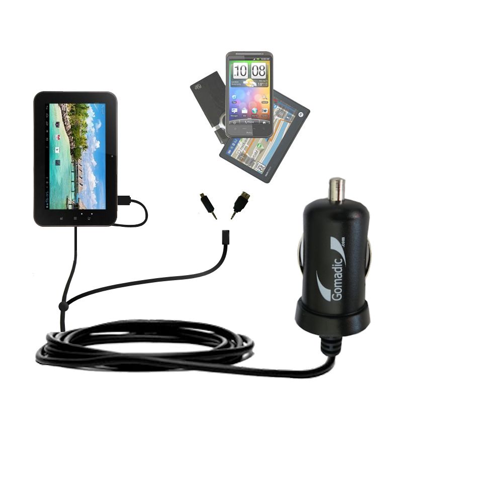mini Double Car Charger with tips including compatible with the Android Allwinner A13