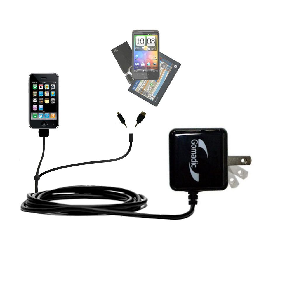 Double Wall Home Charger with tips including compatible with the Apple iPhone 3G