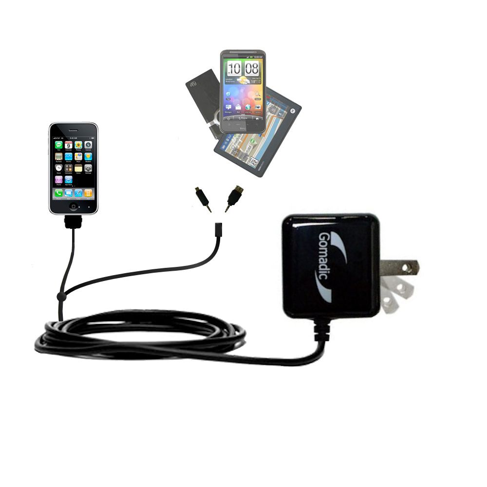 Double Wall Home Charger with tips including compatible with the Apple iPhone 3GS