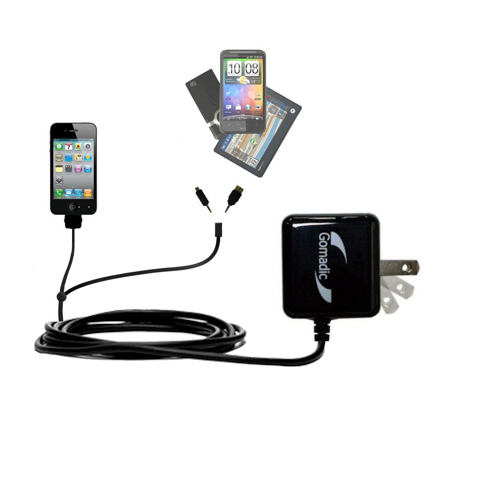 Double Wall Home Charger with tips including compatible with the Apple iPhone 4S