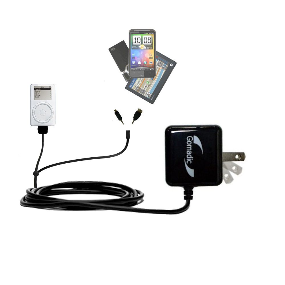 Double Wall Home Charger with tips including compatible with the Apple iPod 4G (20GB)