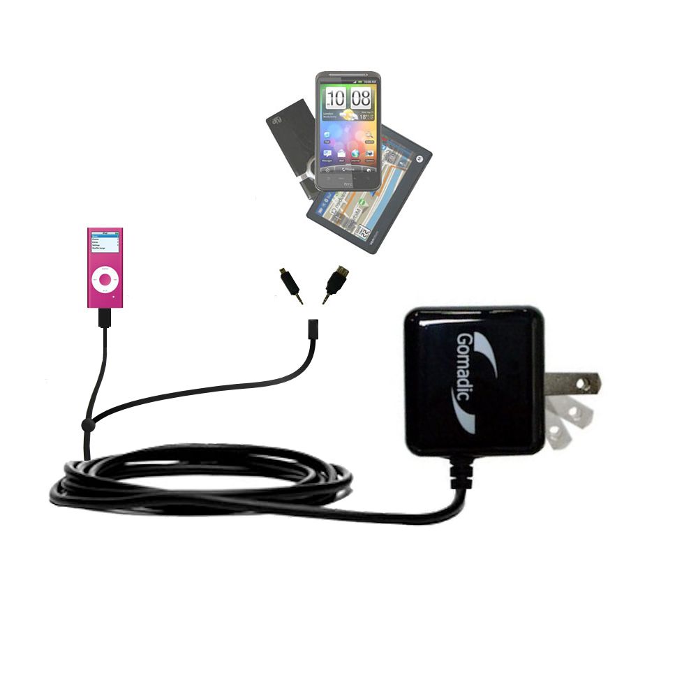 Double Wall Home Charger with tips including compatible with the Apple Nano (4GB)