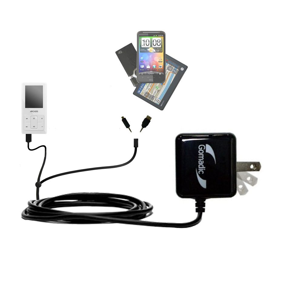 Double Wall Home Charger with tips including compatible with the Archos 2 / 3