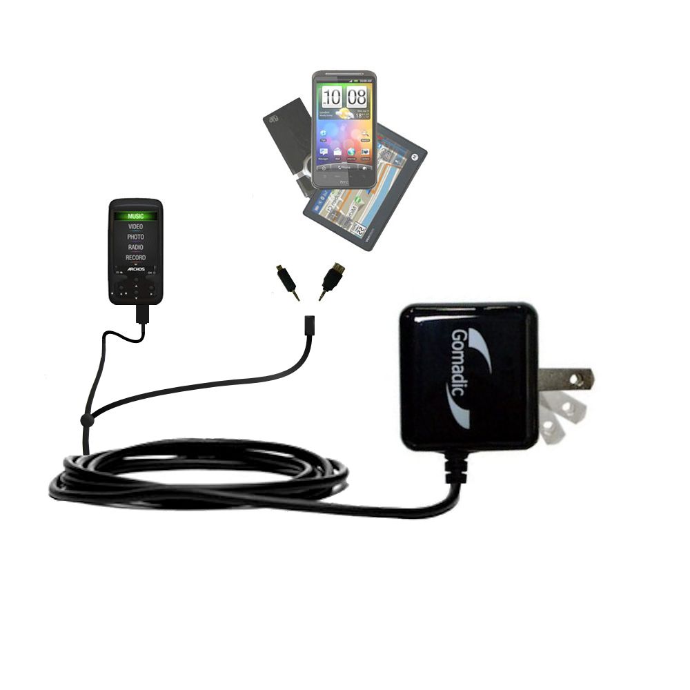 Double Wall Home Charger with tips including compatible with the Archos 24 Vision AV24VB