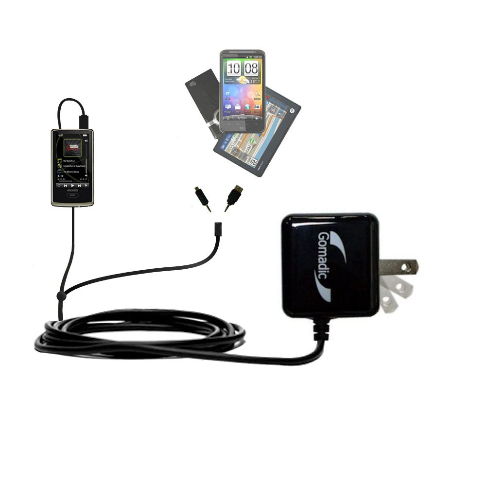 Double Wall Home Charger with tips including compatible with the Archos 1 / 2 / 3 Vision A30VC