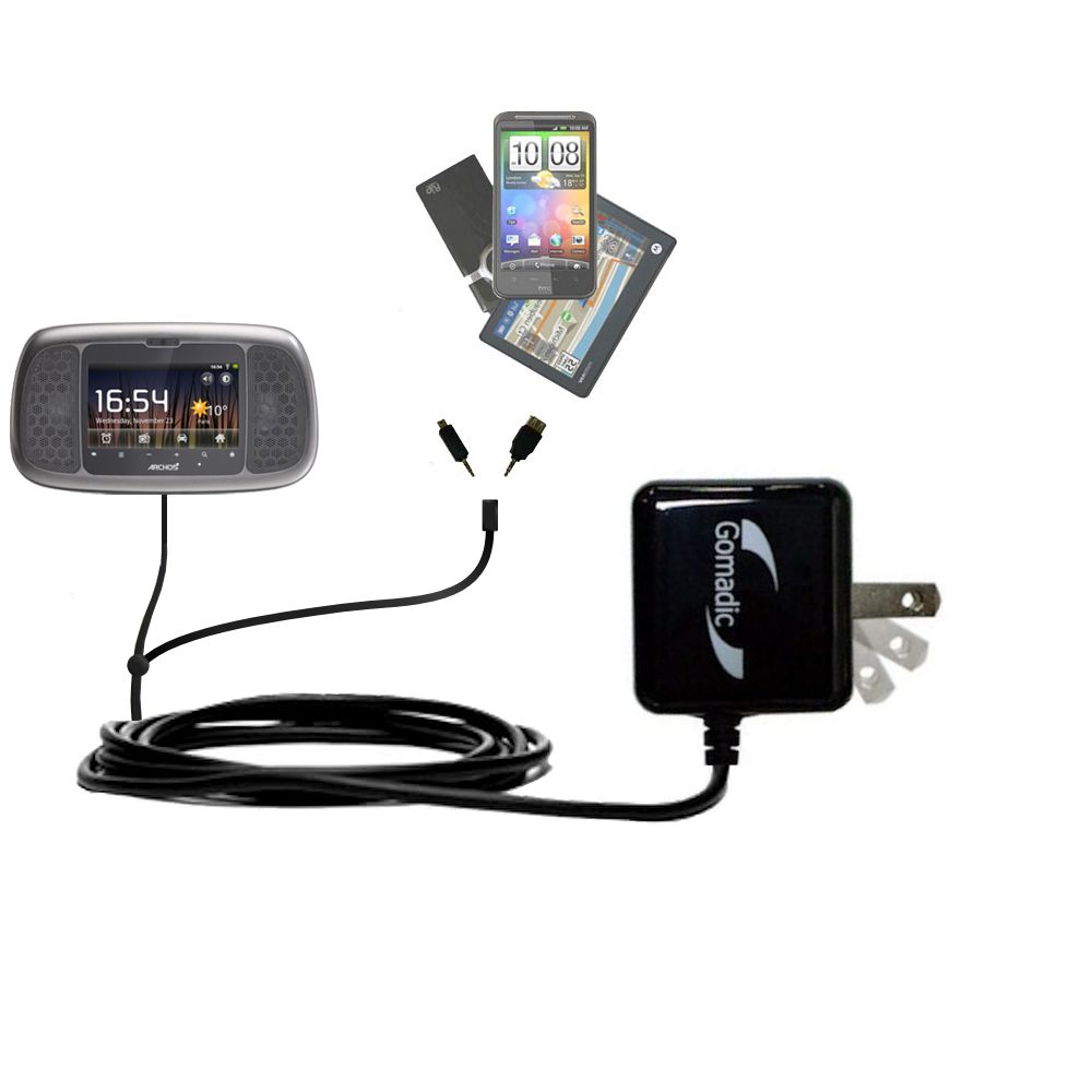 Double Wall Home Charger with tips including compatible with the Archos 35 Home Connect