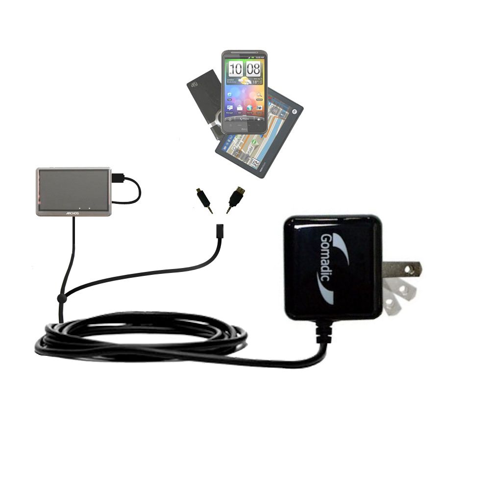 Double Wall Home Charger with tips including compatible with the Archos 43 Vision A43VB