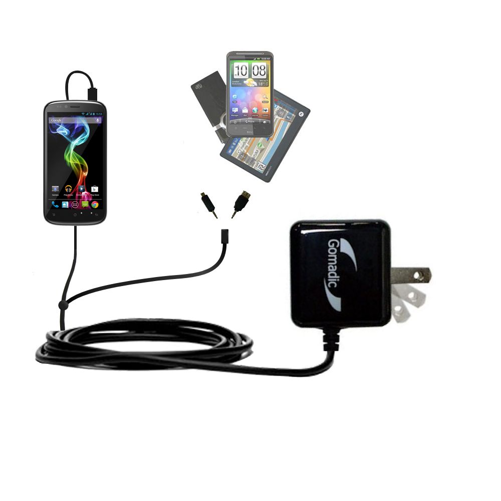 Double Wall Home Charger with tips including compatible with the Archos 50 / 53 Platinum