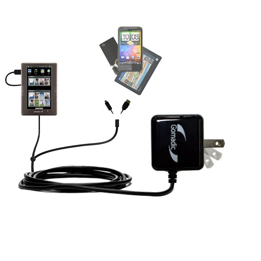 Double Wall Home Charger with tips including compatible with the Archos 70b
