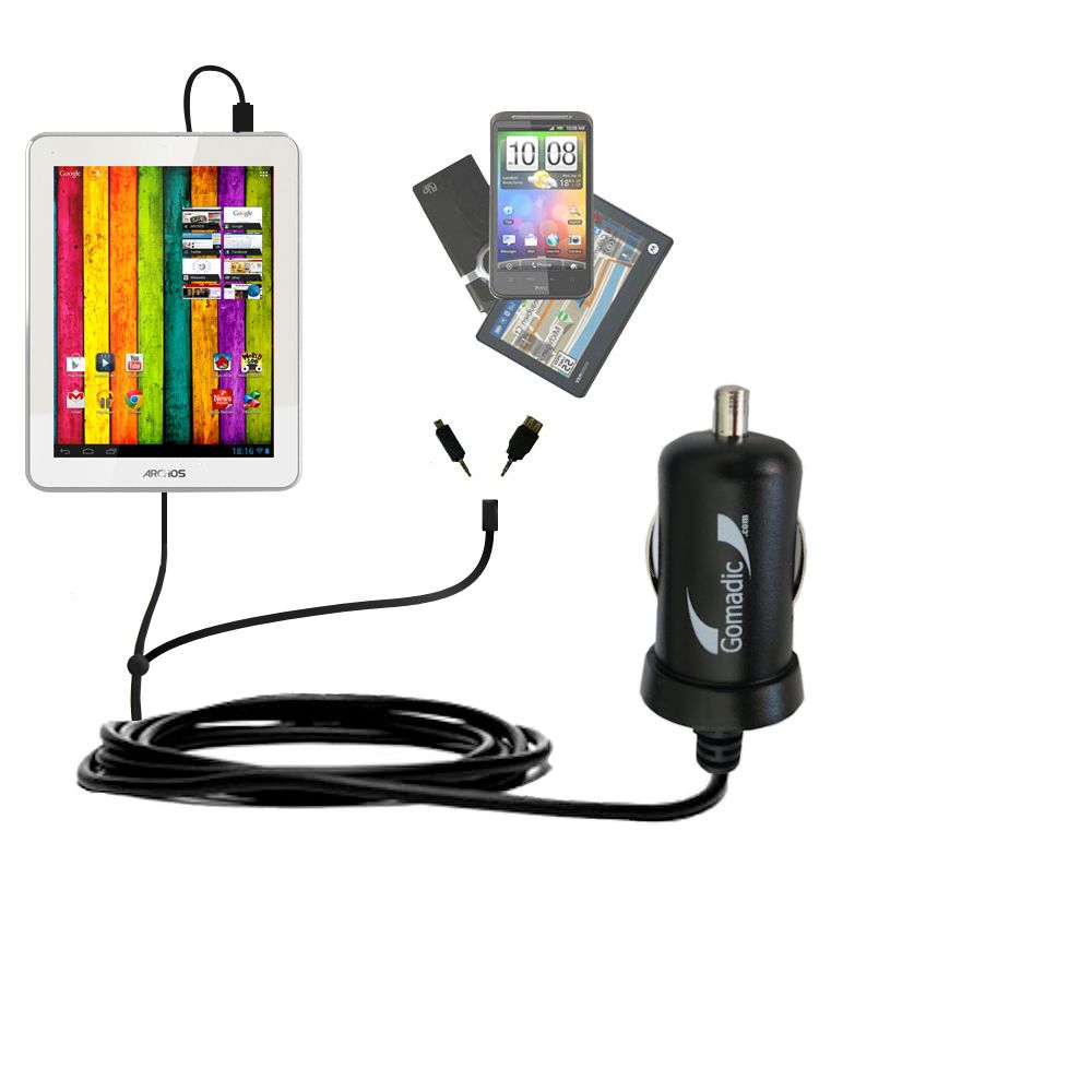mini Double Car Charger with tips including compatible with the Archos 80 Titanium