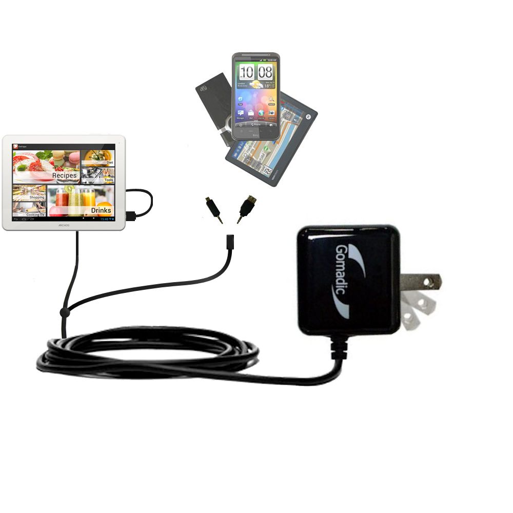 Double Wall Home Charger with tips including compatible with the Archos Chefpad