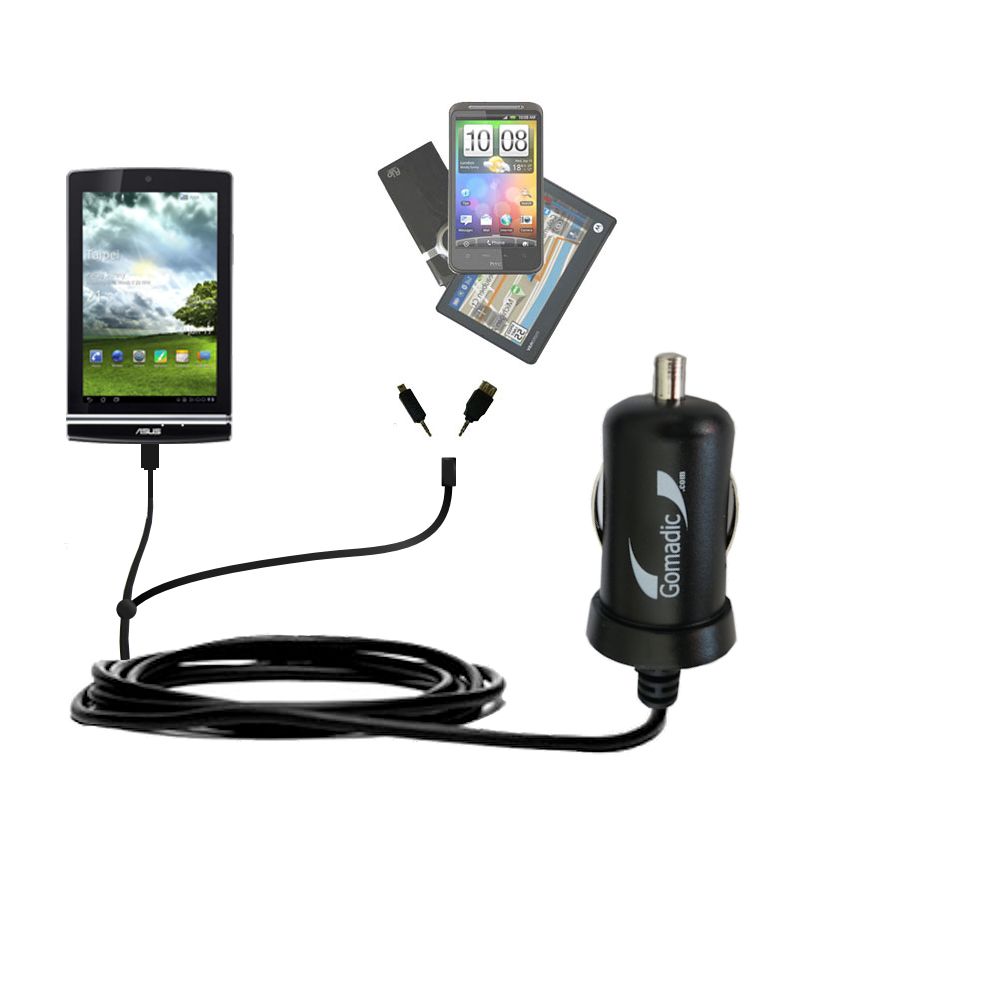 mini Double Car Charger with tips including compatible with the Asus MeMo Pad ME171V