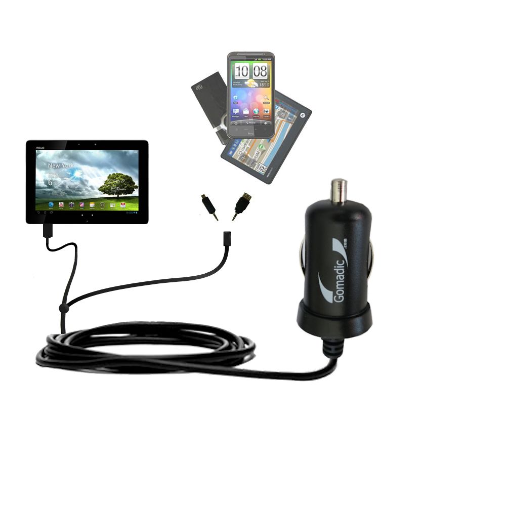 mini Double Car Charger with tips including compatible with the Asus MeMo Pad Smart 10