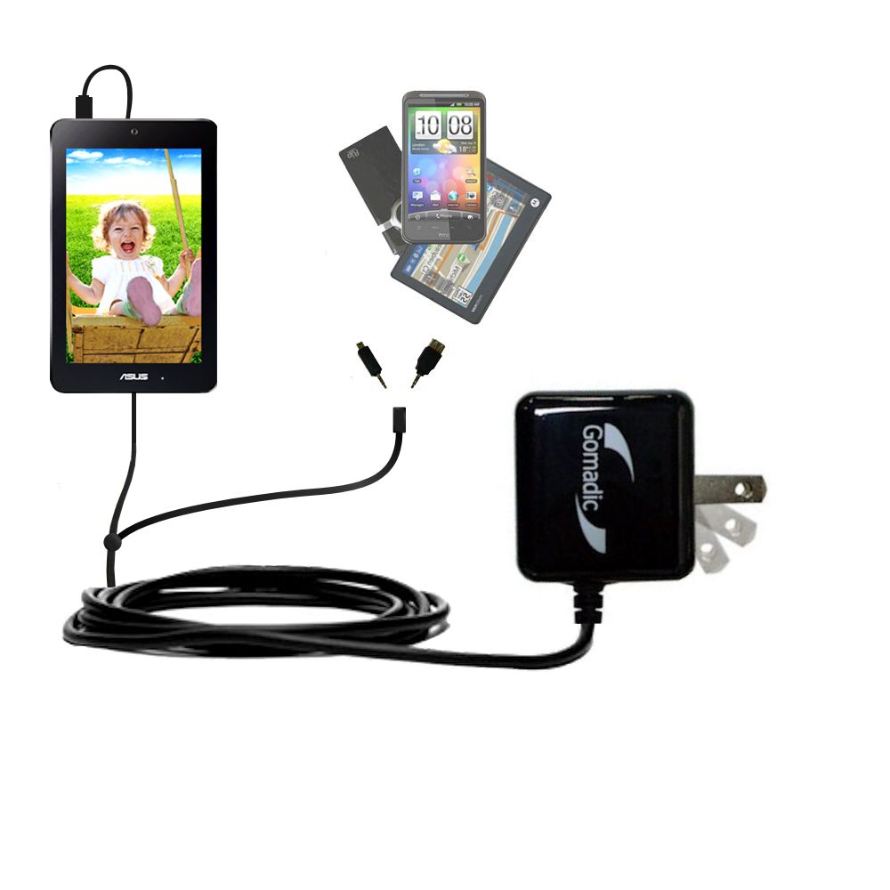 Double Wall Home Charger with tips including compatible with the Asus MeMOPad HD 7 inch