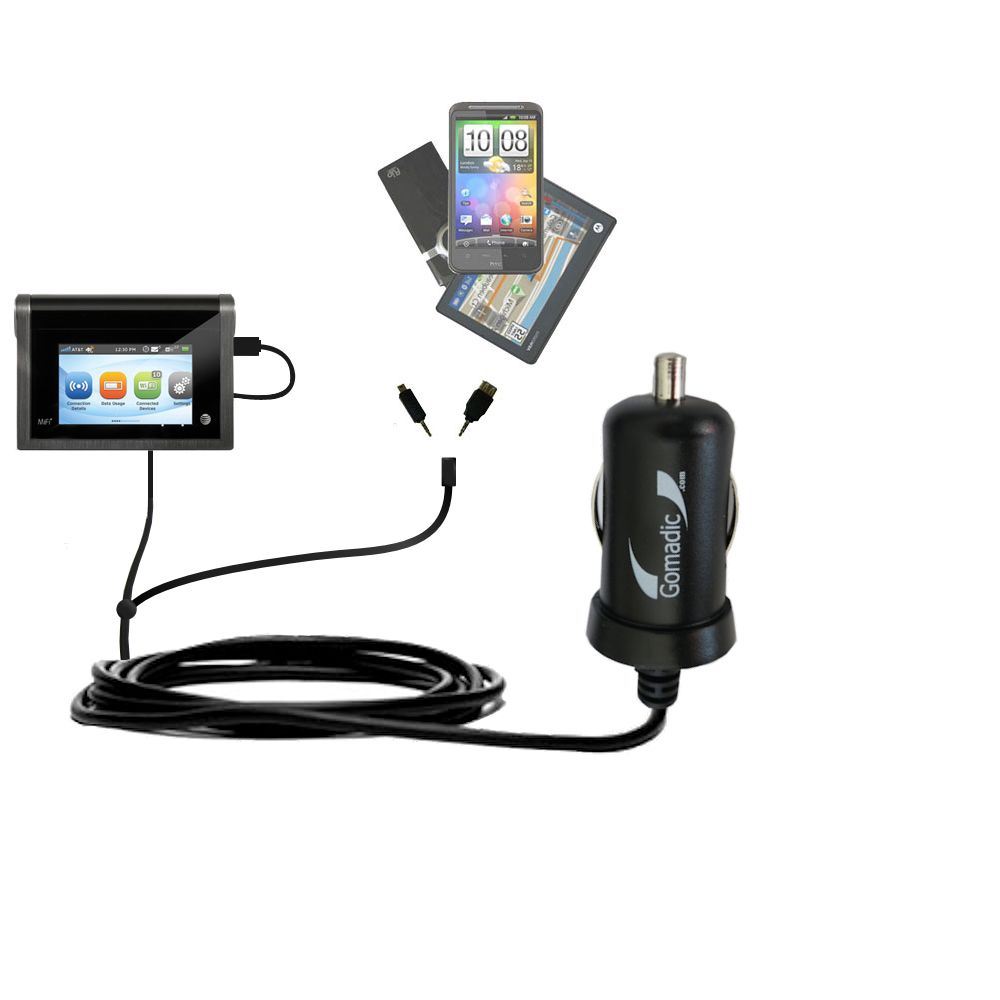 mini Double Car Charger with tips including compatible with the AT&T Mifi Liberate