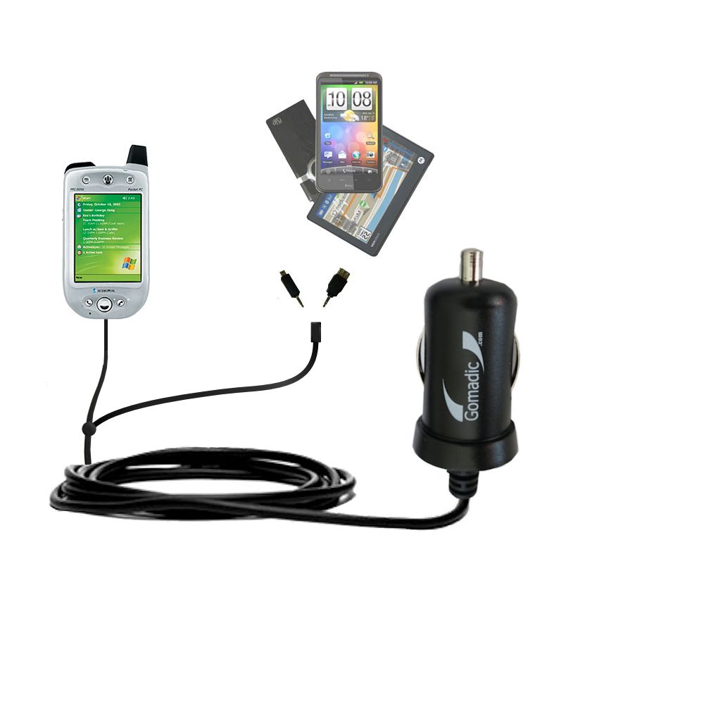 mini Double Car Charger with tips including compatible with the Audiovox 5050 Pocket PC Phone