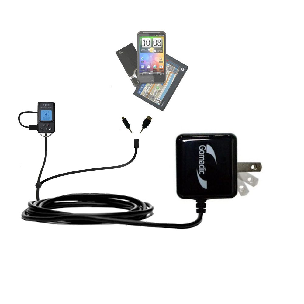 Double Wall Home Charger with tips including compatible with the Audiovox ECCO Personal Navigation Device