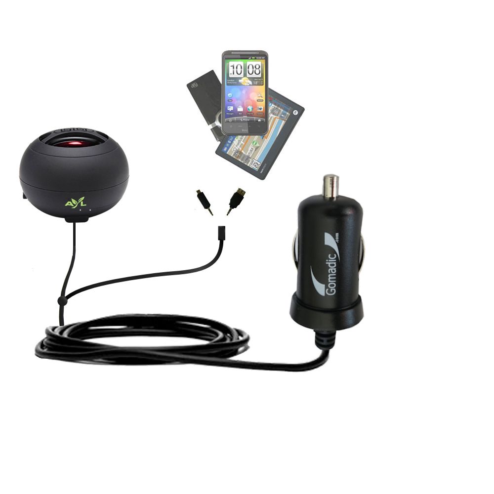 mini Double Car Charger with tips including compatible with the AYL SPK001