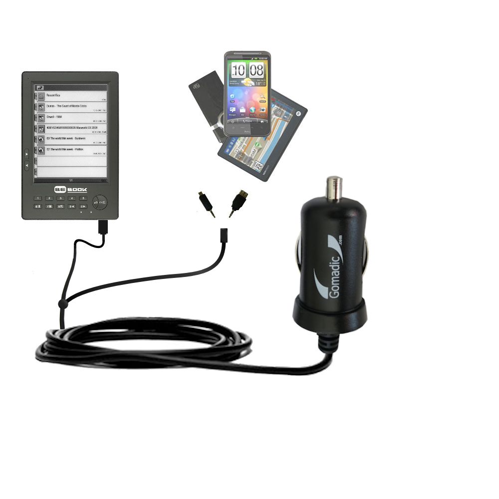 mini Double Car Charger with tips including compatible with the BeBook One