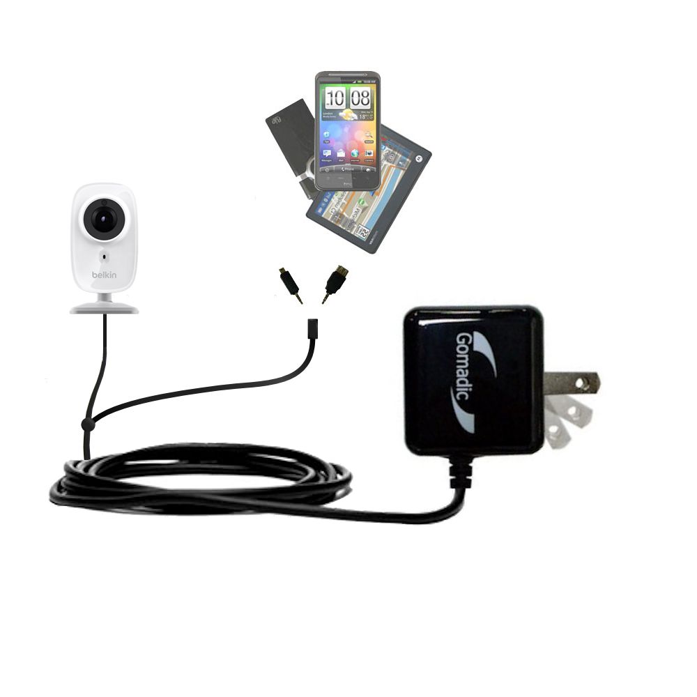 Double Wall Home Charger with tips including compatible with the Belkin NetCam HD