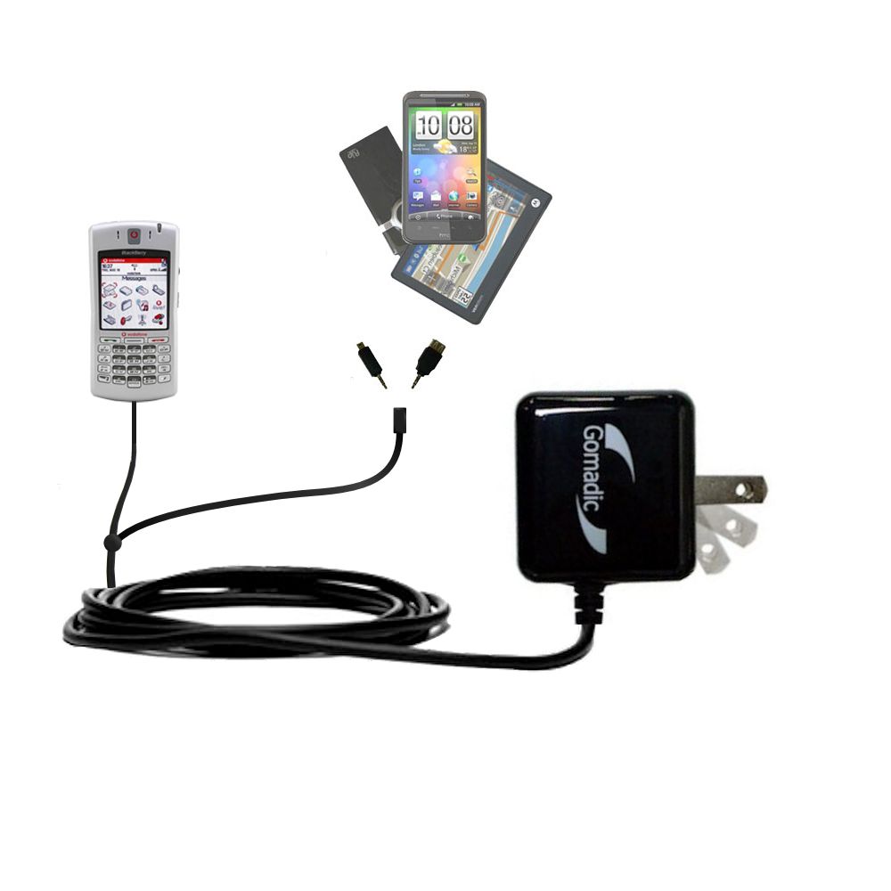 Double Wall Home Charger with tips including compatible with the Blackberry 7100x