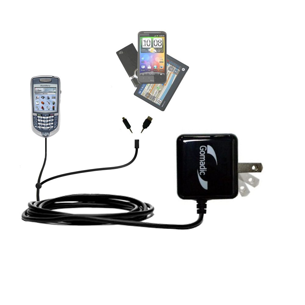 Double Wall Home Charger with tips including compatible with the Blackberry 7105t