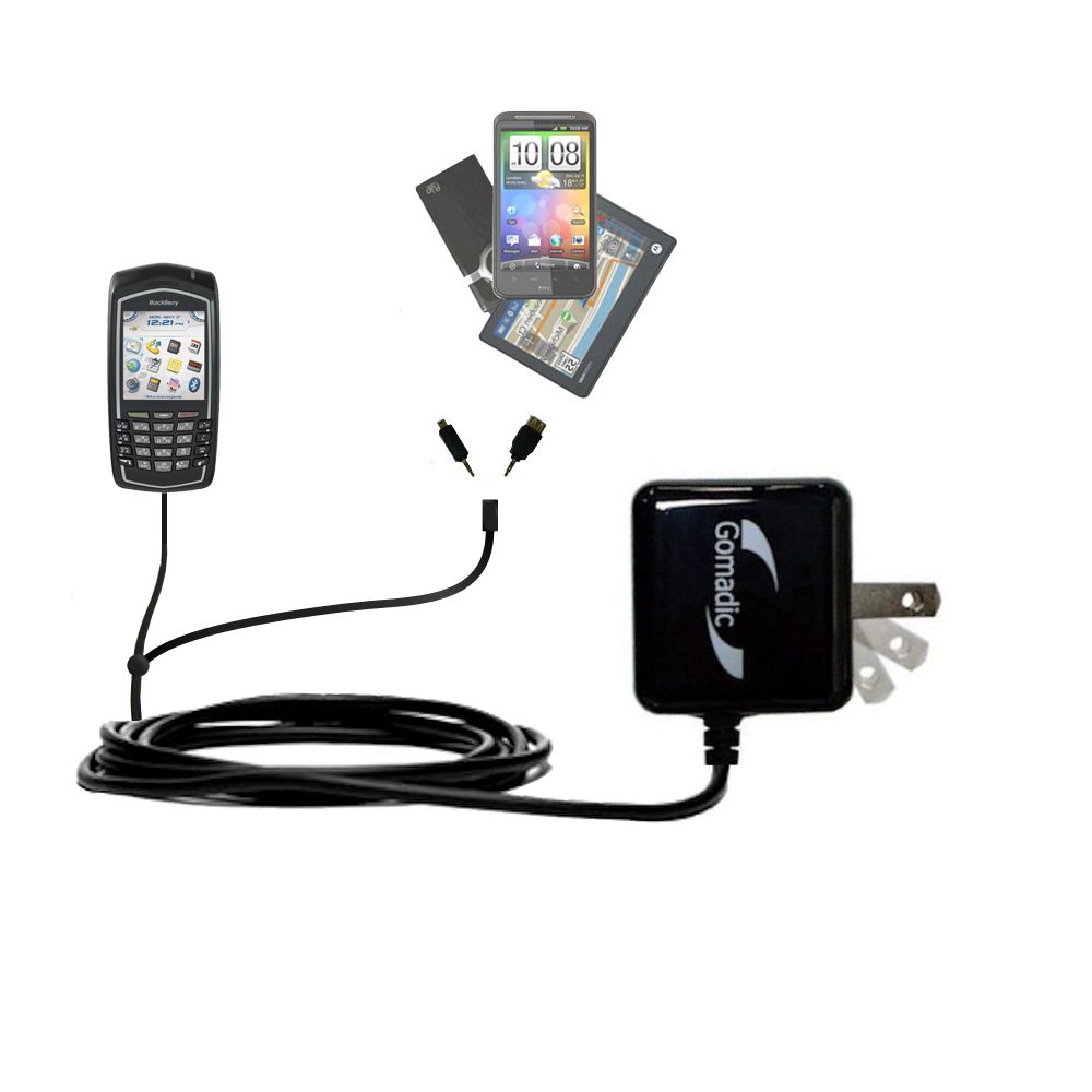 Double Wall Home Charger with tips including compatible with the Blackberry 7130e