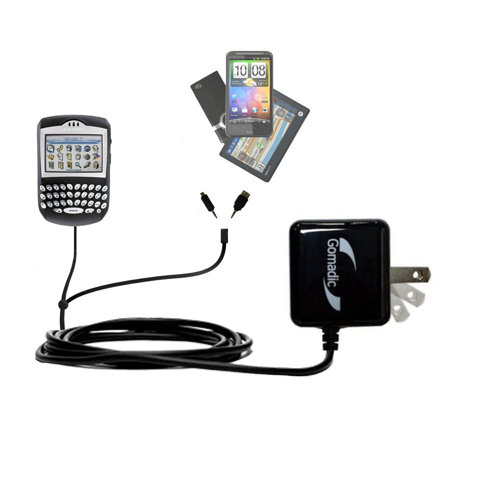 Double Wall Home Charger with tips including compatible with the Blackberry 7270