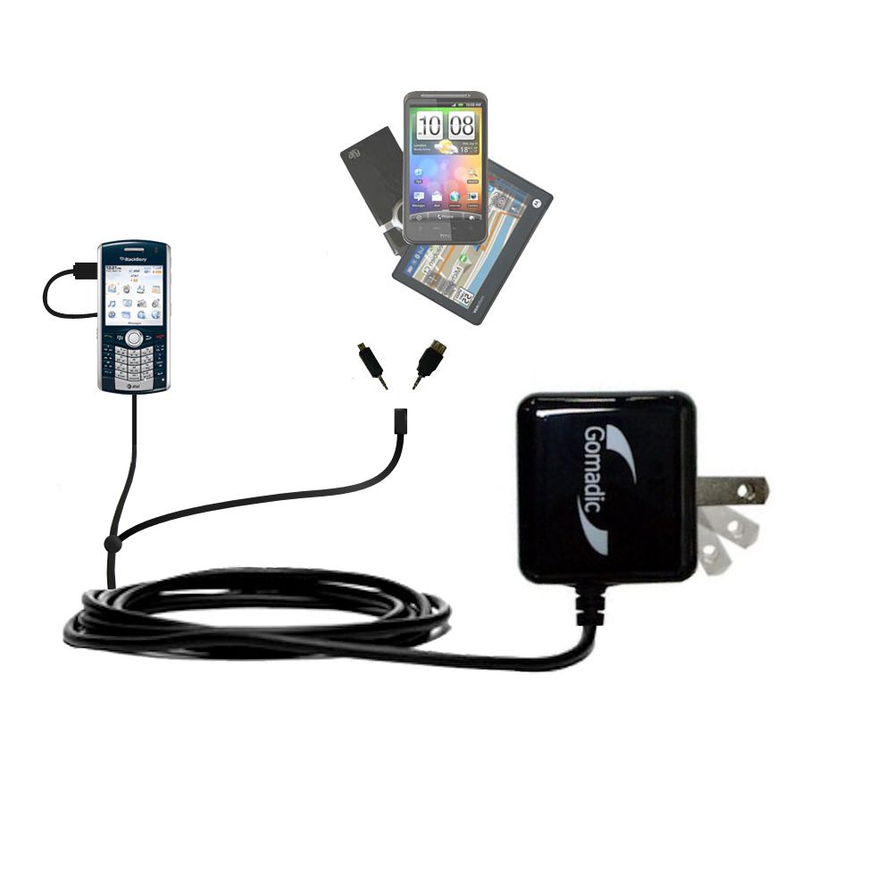 Double Wall Home Charger with tips including compatible with the Blackberry 8210