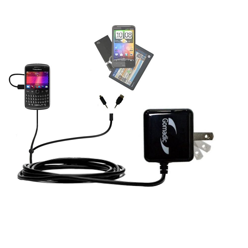 Double Wall Home Charger with tips including compatible with the Blackberry Apollo