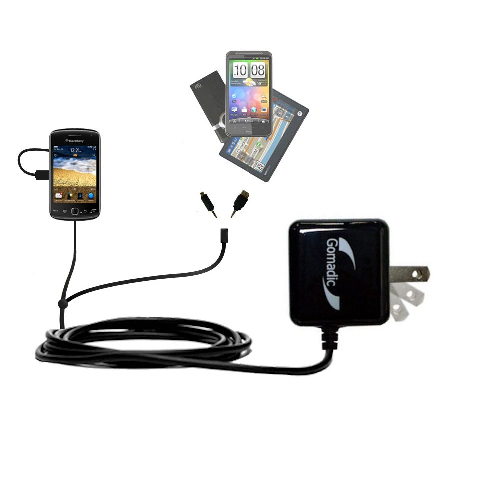 Double Wall Home Charger with tips including compatible with the Blackberry Curve 9380