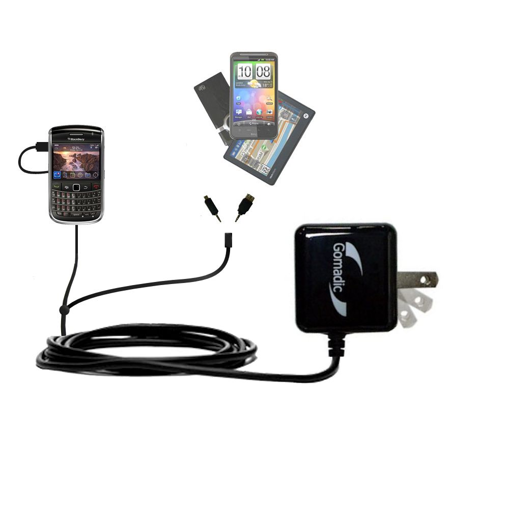 Double Wall Home Charger with tips including compatible with the Blackberry Essex