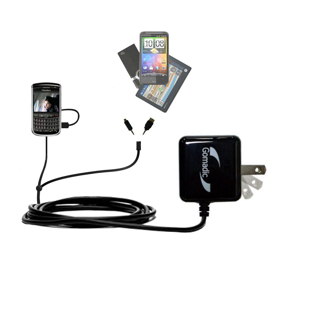Double Wall Home Charger with tips including compatible with the Blackberry Javelin