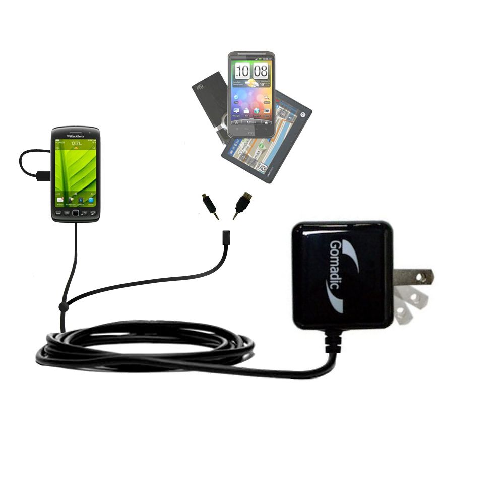 Double Wall Home Charger with tips including compatible with the Blackberry Monza