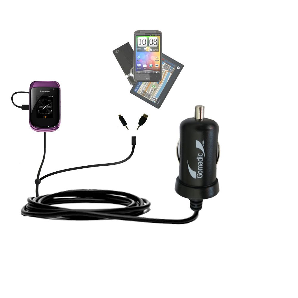 mini Double Car Charger with tips including compatible with the Blackberry Oxford