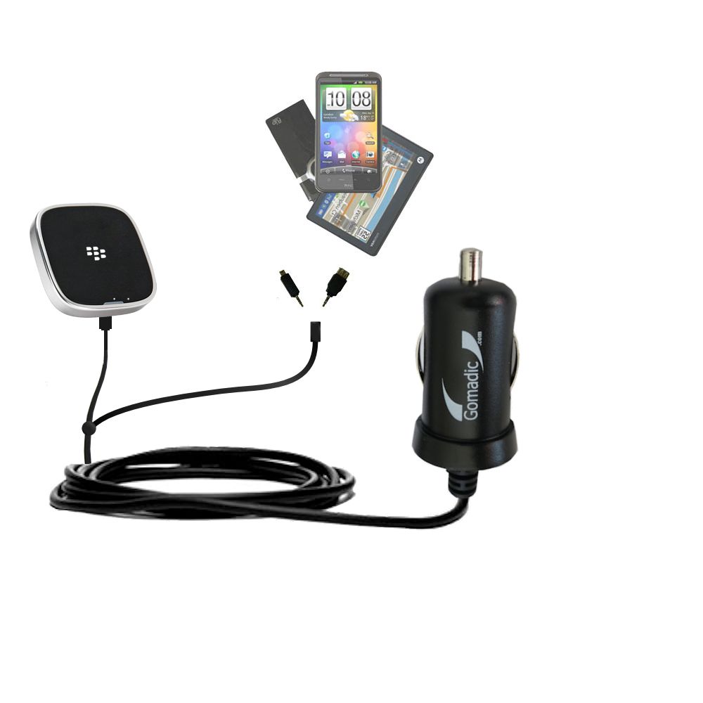 mini Double Car Charger with tips including compatible with the Blackberry Remote Gateway