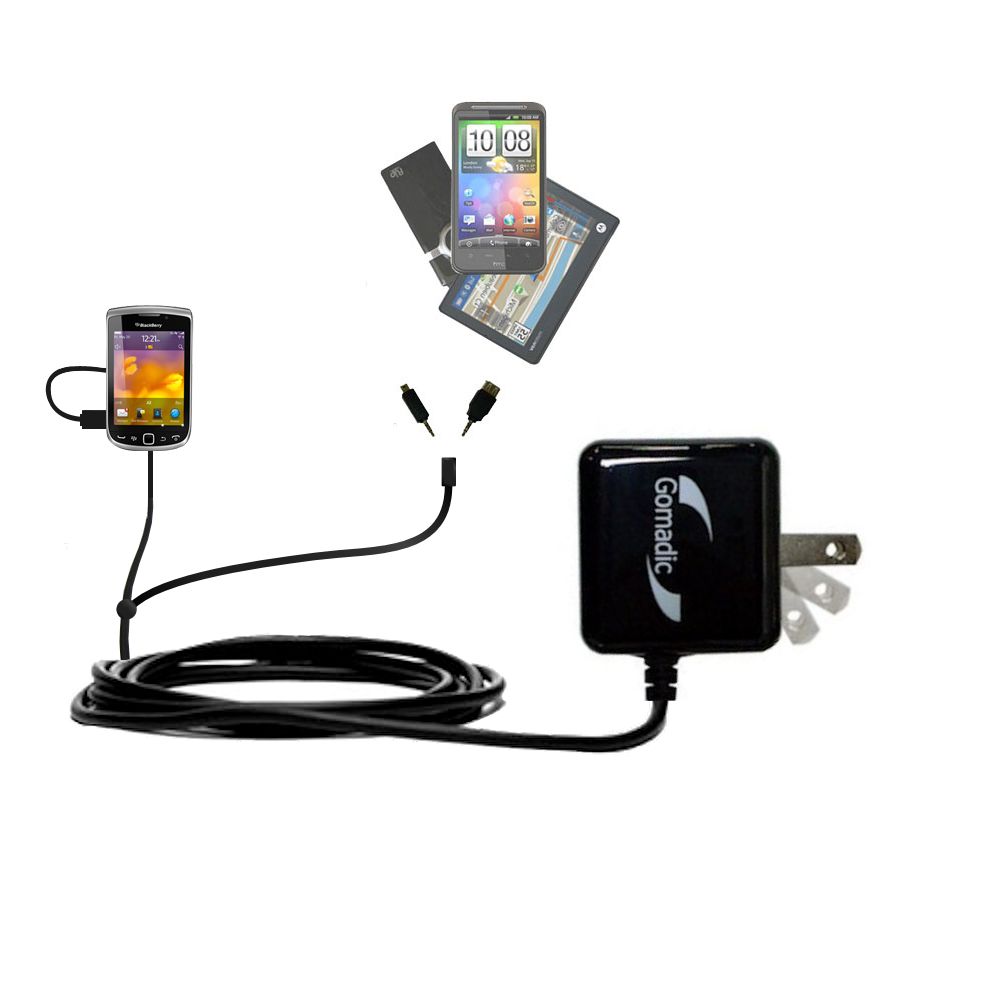 Double Wall Home Charger with tips including compatible with the Blackberry Torch 2