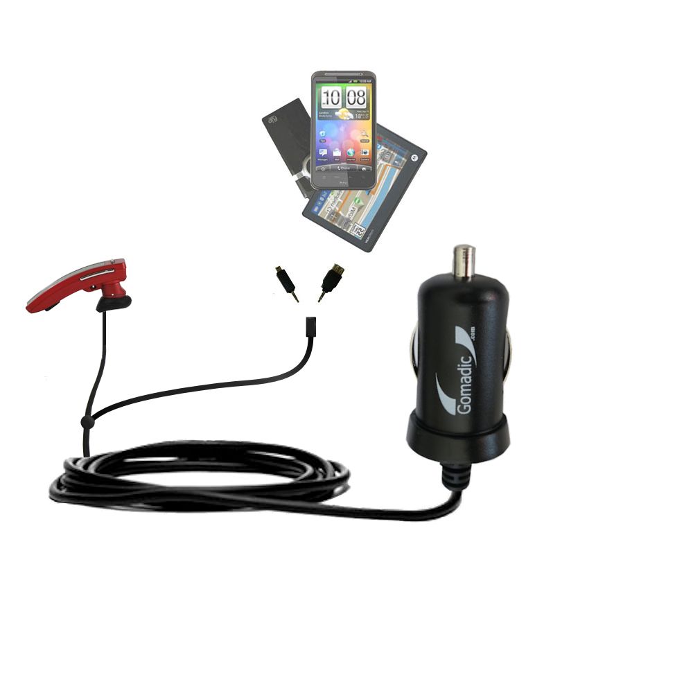 mini Double Car Charger with tips including compatible with the BlueAnt Q2 Smart Bluetooth