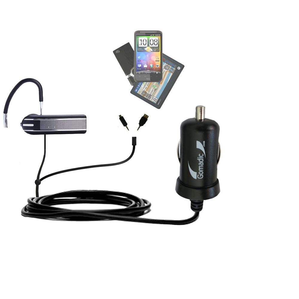 mini Double Car Charger with tips including compatible with the BlueAnt Q3 Premium