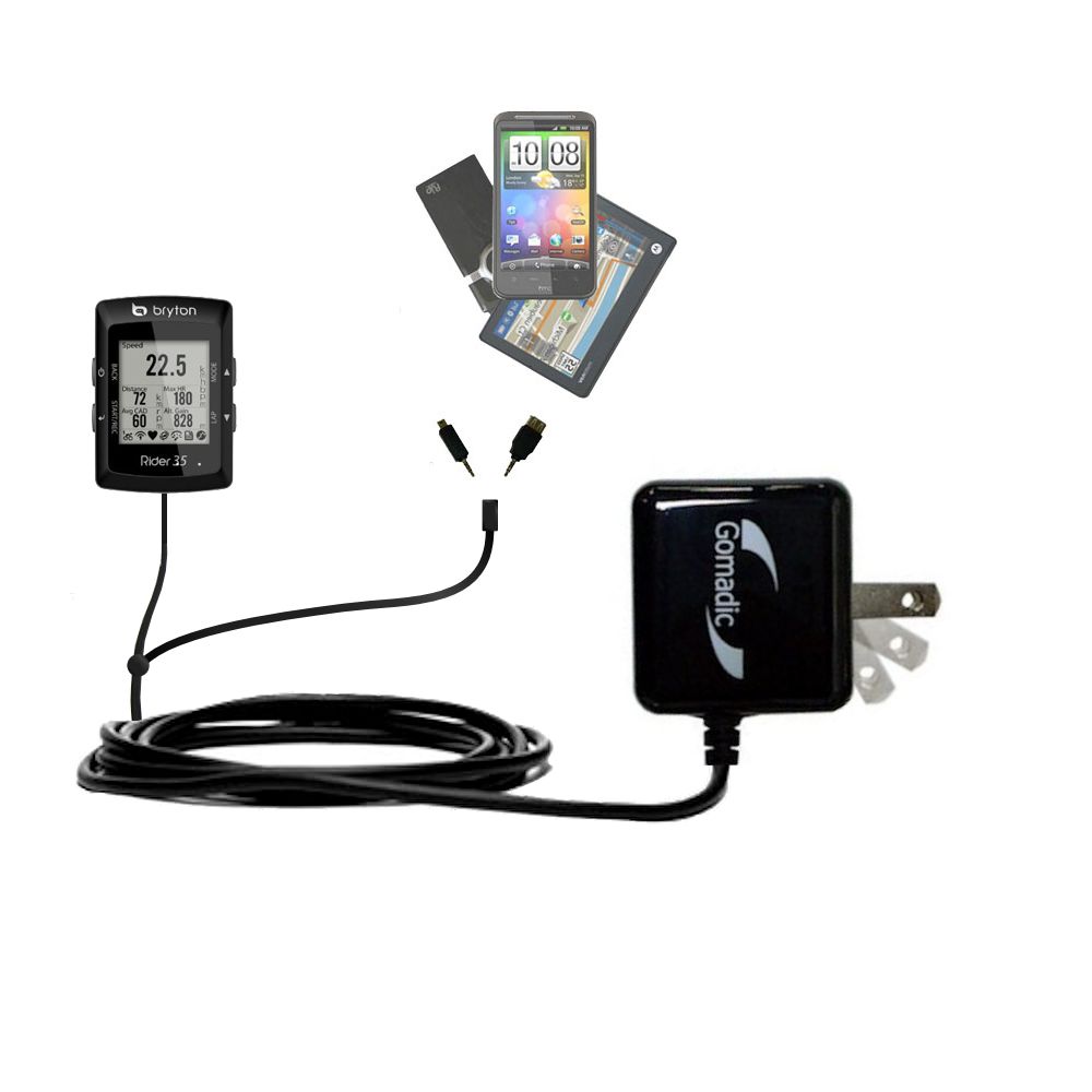 Double Wall Home Charger with tips including compatible with the Bryton Rider 35