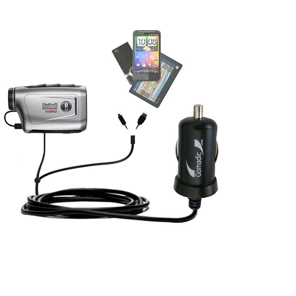 mini Double Car Charger with tips including compatible with the Bushnell Hybrid Laser GPS