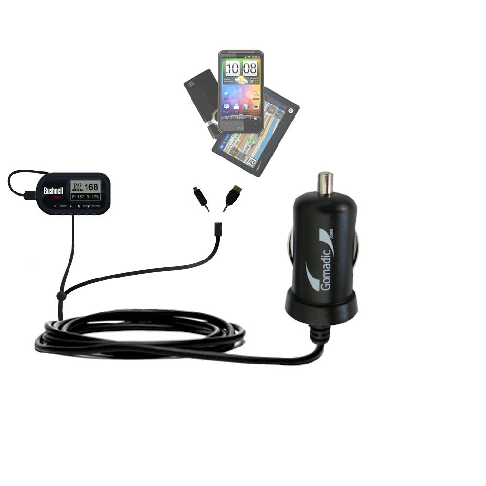 mini Double Car Charger with tips including compatible with the Bushnell Neo / Neo