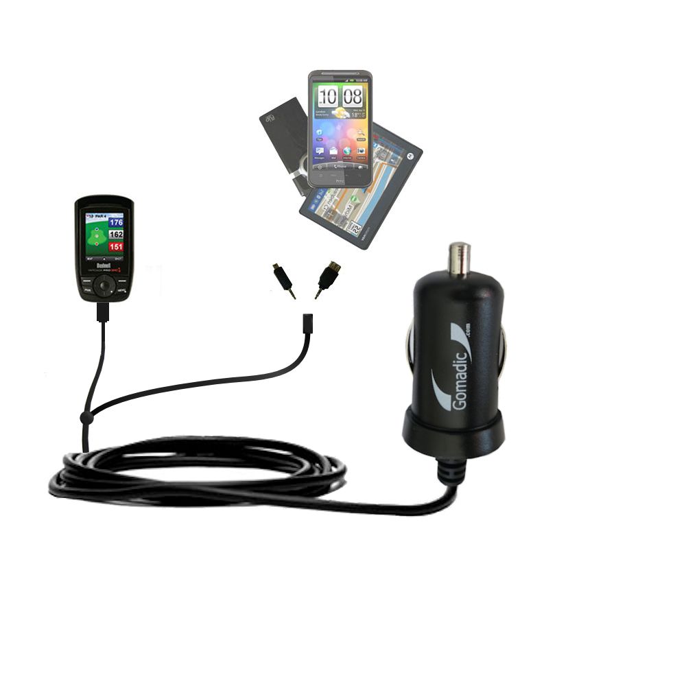 mini Double Car Charger with tips including compatible with the Bushnell Yardage Pro XGC XG