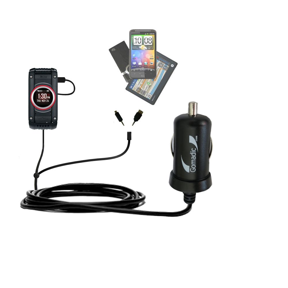 mini Double Car Charger with tips including compatible with the Casio Ravine Gzone / 2