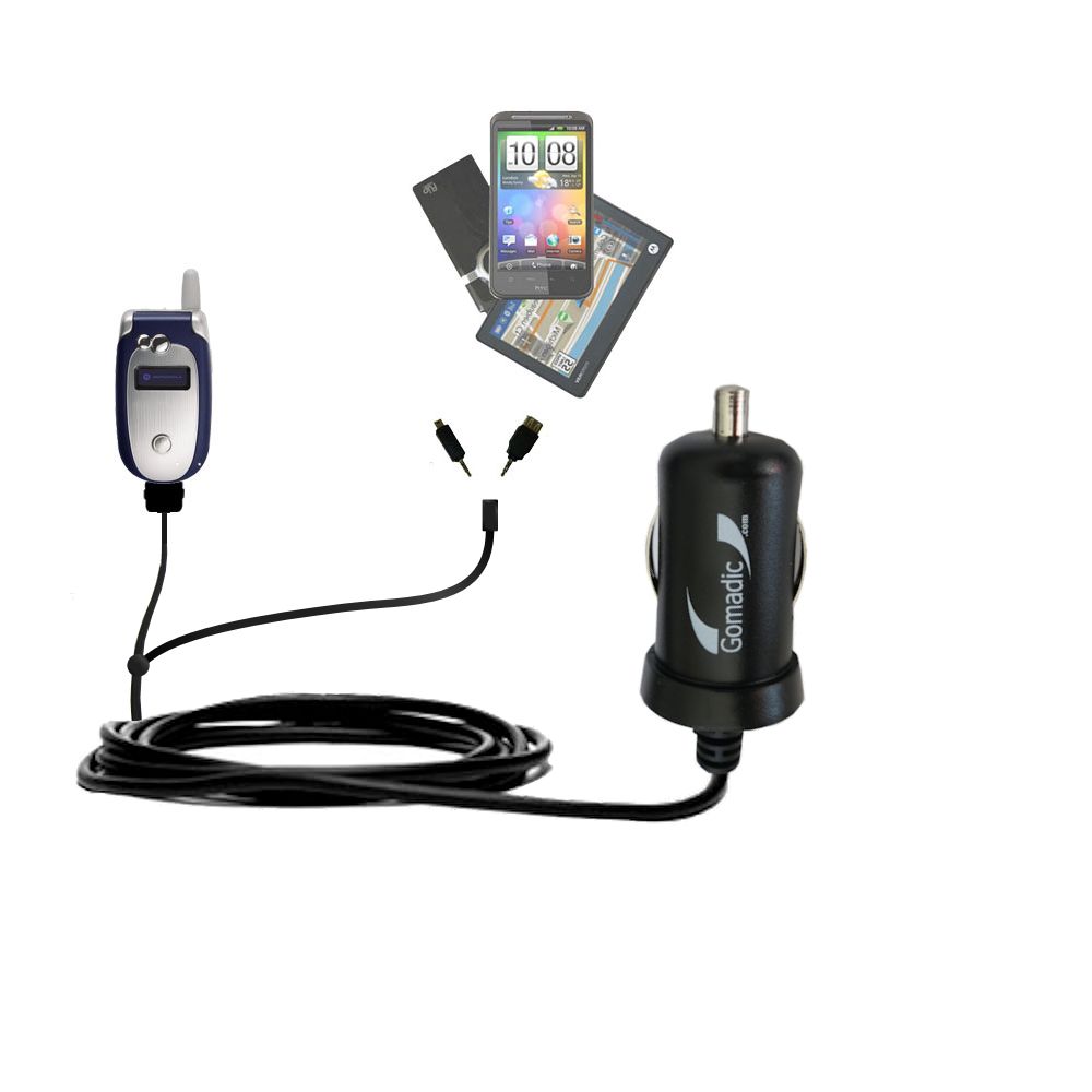 mini Double Car Charger with tips including compatible with the Cingular V551