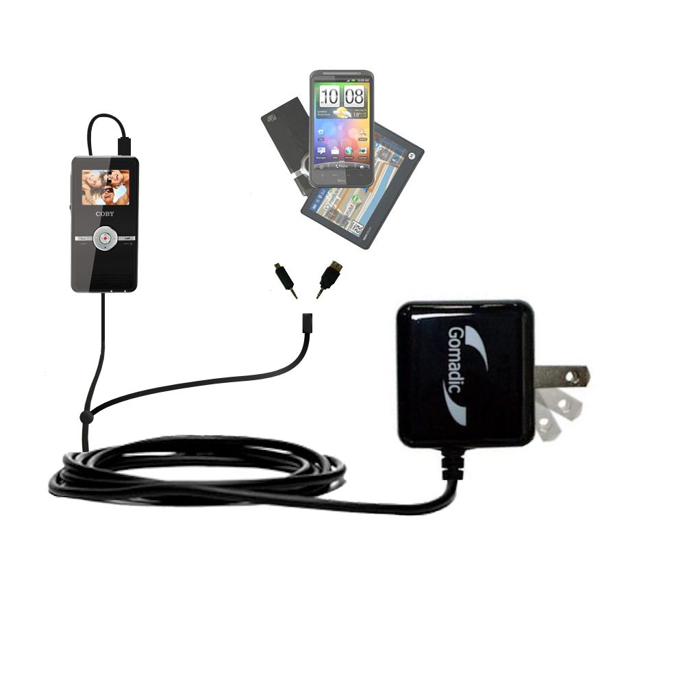 Double Wall Home Charger with tips including compatible with the Coby CAM5000 SNAPP Camcorder