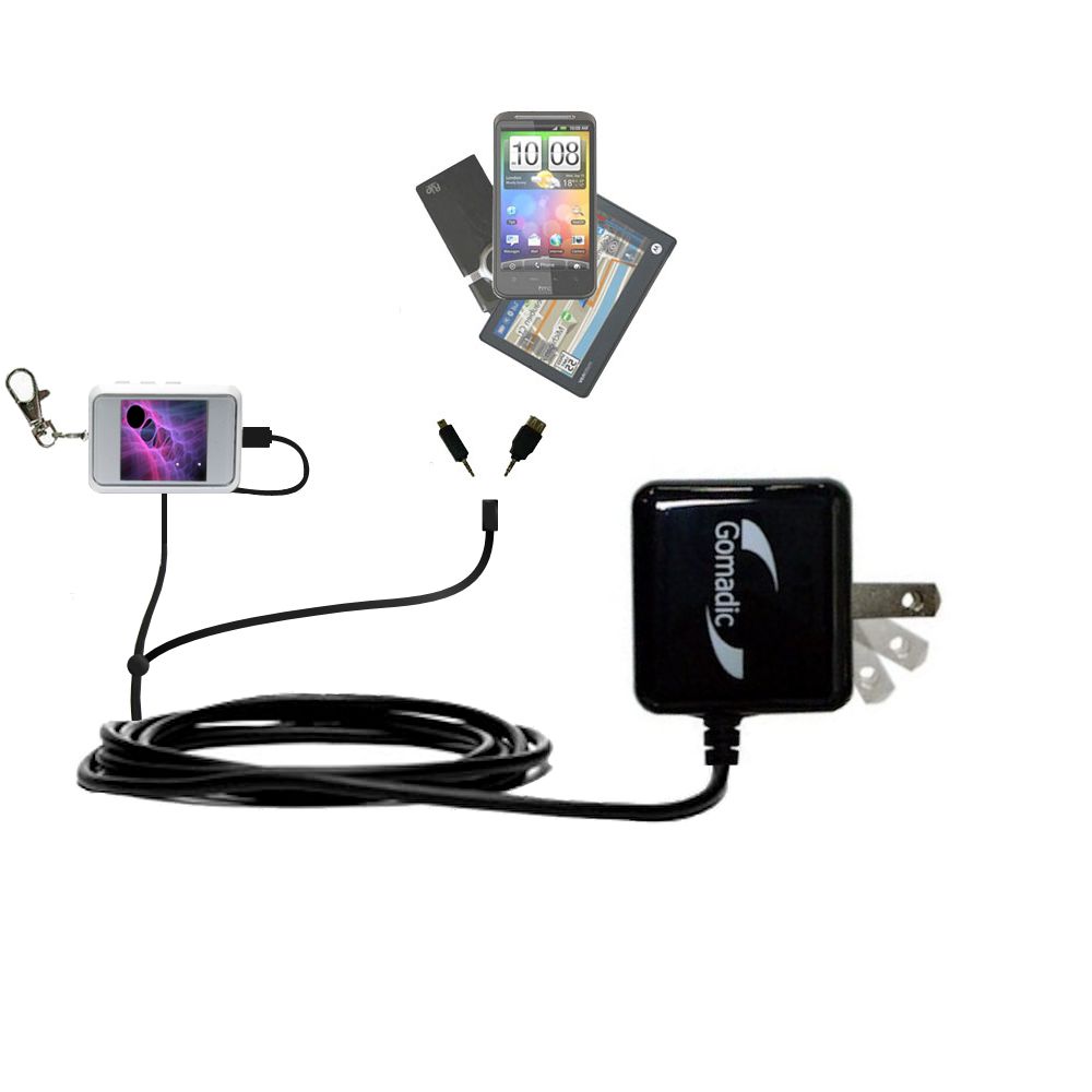 Double Wall Home Charger with tips including compatible with the Coby DP151 keychain frame