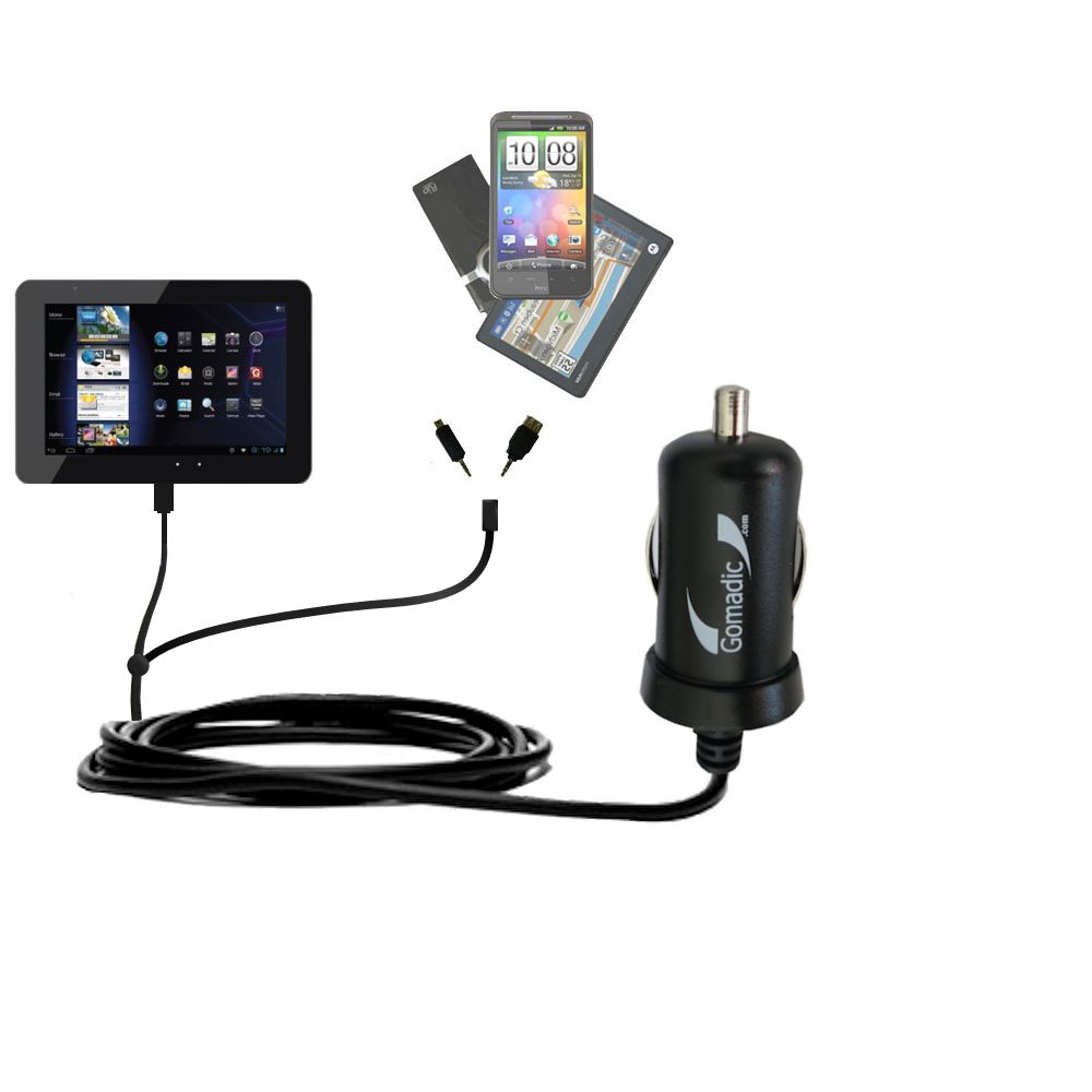 mini Double Car Charger with tips including compatible with the Coby KYROS MID9042