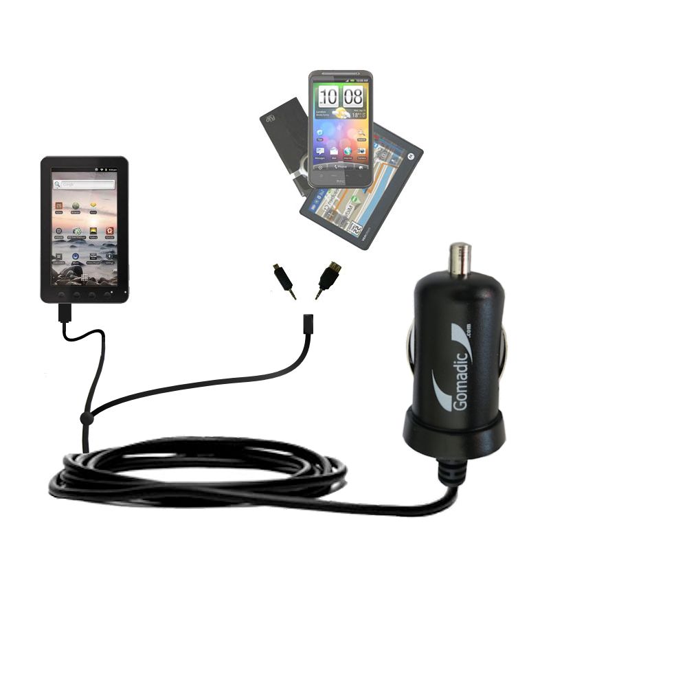 mini Double Car Charger with tips including compatible with the Coby KYROS MID7012