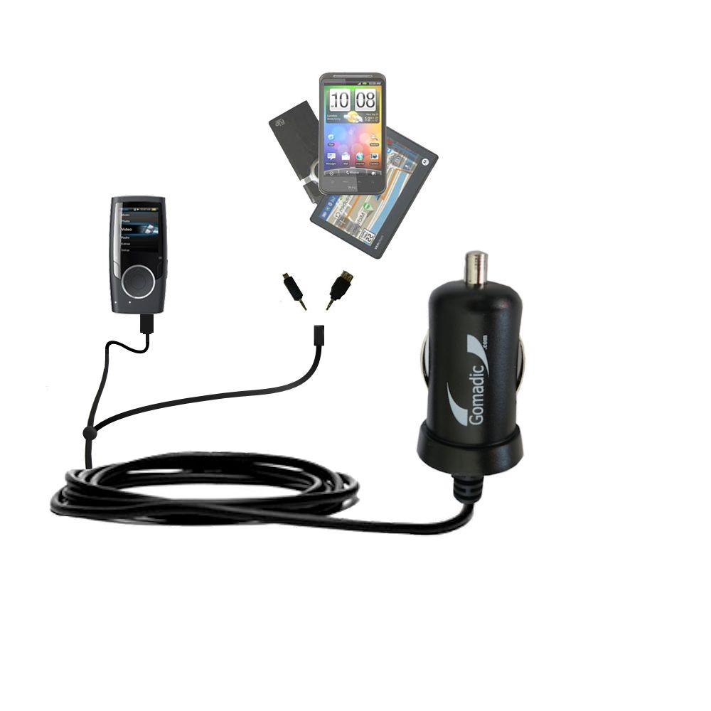 mini Double Car Charger with tips including compatible with the Coby MP601 Video MP3 Player